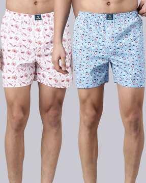 pack of 2 printed boxers with elasticated waist