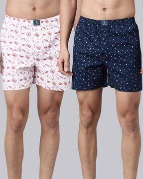 pack of 2 printed boxers with elasticated waist