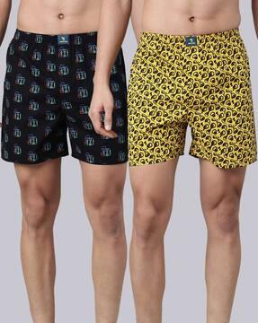 pack of 2 printed boxers with elasticated waist