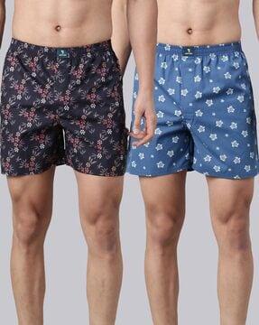 pack of 2 printed boxers with elasticated waist