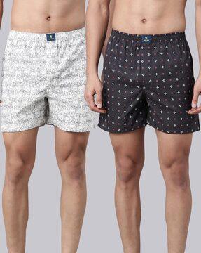 pack of 2 printed boxers with elasticated waist