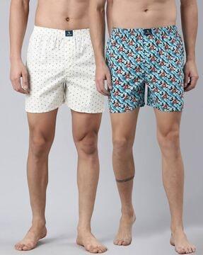 pack of 2 printed boxers with elasticated waist