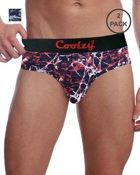 pack of 2 printed briefs with elastic waist