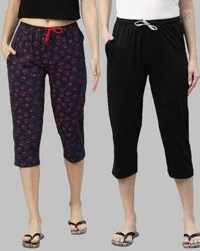 pack of 2 printed capri pants