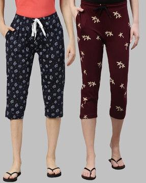 pack of 2 printed capri pants