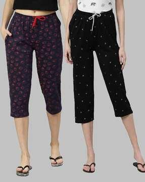 pack of 2 printed capri pants