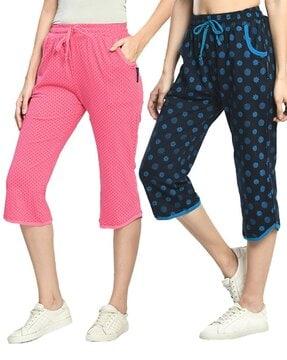 pack of 2 printed capris with drawstring waist