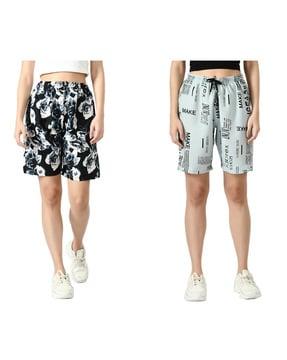 pack of 2 printed city shorts with drawstring waist