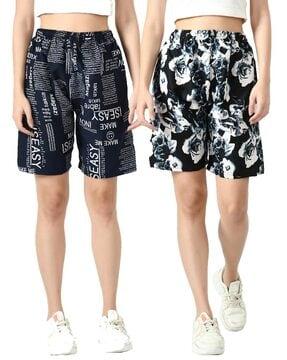 pack of 2 printed city shorts with elasticated waistband