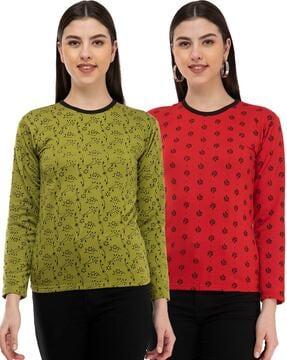 pack of 2 printed crew-neck t-shirts