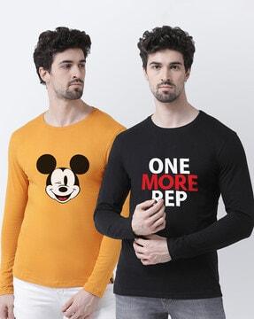 pack of 2 printed crew-neck t-shirts