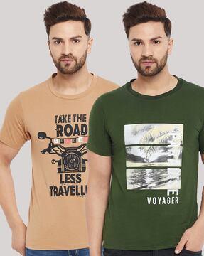 pack of 2 printed crew-neck t-shirts