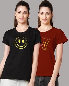 pack of 2 printed crew-neck t-shirts