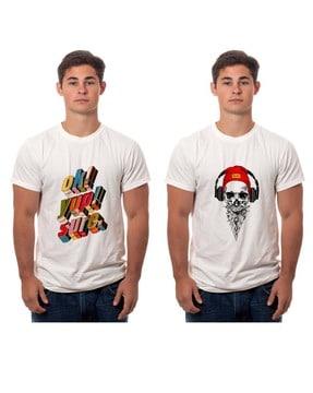 pack of 2 printed crew-neck t-shirts