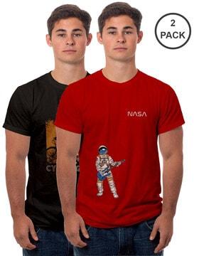 pack of 2 printed crew-neck t-shirts