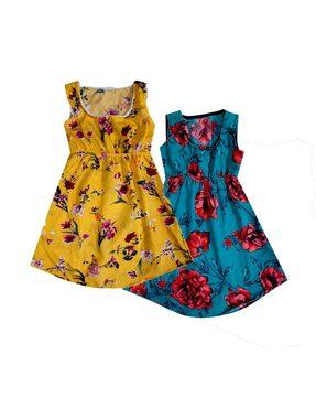 pack of 2 printed fit & flare dress