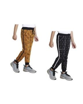 pack of 2 printed fitted track pants