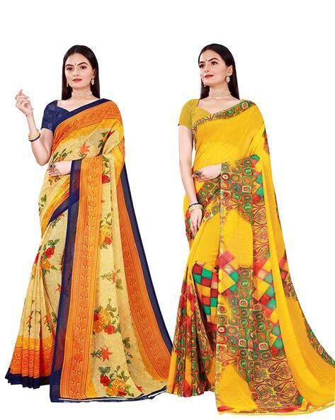 pack of 2 printed georgette sarees