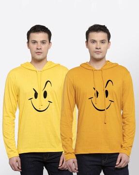 pack of 2 printed hooded t-shirts