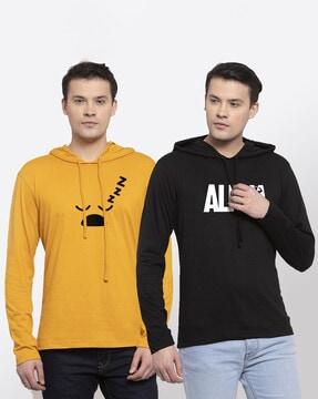 pack of 2 printed hooded t-shirts