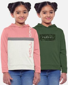 pack of 2 printed hooded t-shirts