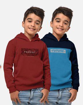 pack of 2 printed hooded t-shirts