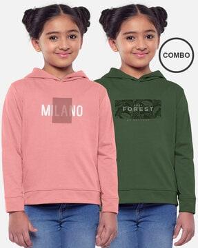 pack of 2 printed hooded t-shirts