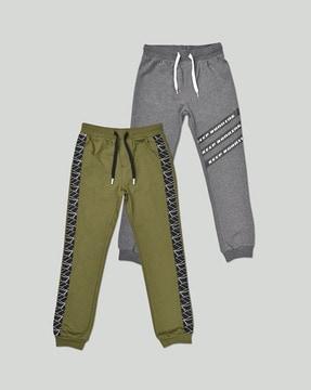 pack of 2 printed joggers with drawstring waist