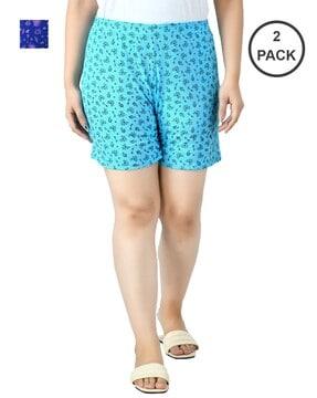 pack of 2 printed knit shorts