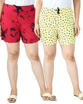 pack of 2 printed knit shorts