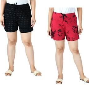 pack of 2 printed knit shorts