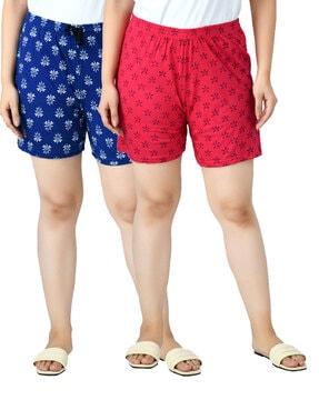 pack of 2 printed knit shorts