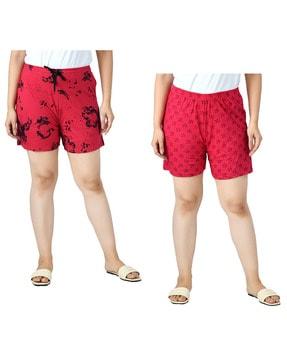 pack of 2 printed knit shorts