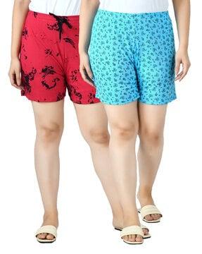 pack of 2 printed knit shorts