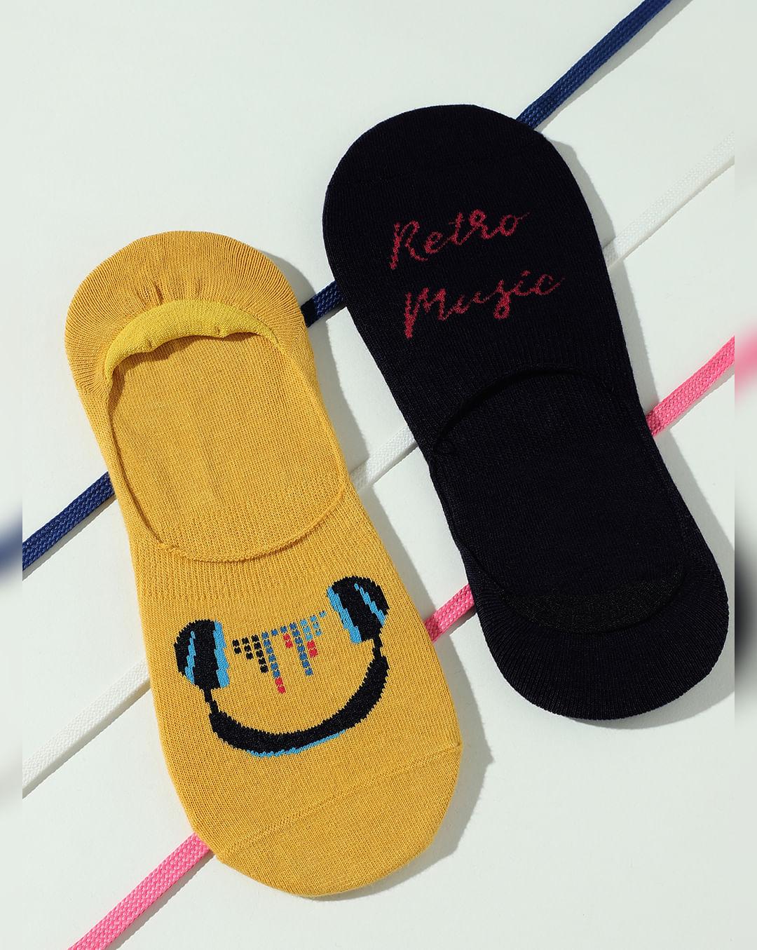pack of 2 printed no show socks