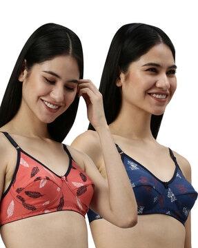 pack of 2 printed non-padded t-shirt bras