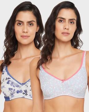 pack of 2 printed non-wired t-shirt bras