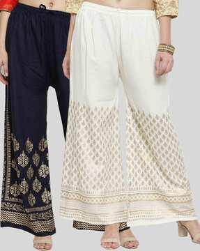 pack of 2 printed palazzos