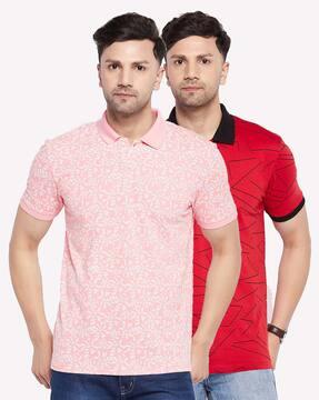 pack of 2 printed polo t-shirts