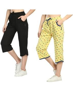 pack of 2 printed relaxed fit capris