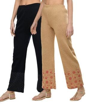 pack of 2 printed relaxed fit palazzos