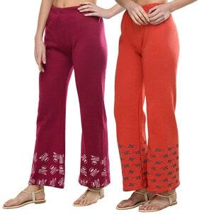 pack of 2 printed relaxed fit palazzos