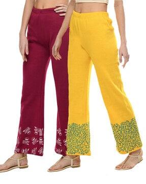 pack of 2 printed relaxed fit palazzos