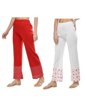 pack of 2 printed relaxed fit palazzos