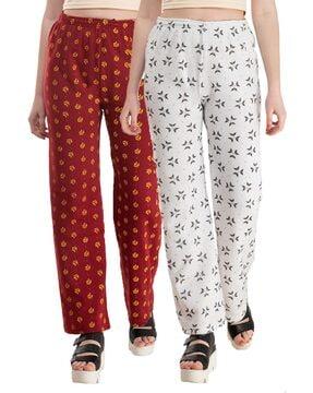 pack of 2 printed relaxed fit palazzos