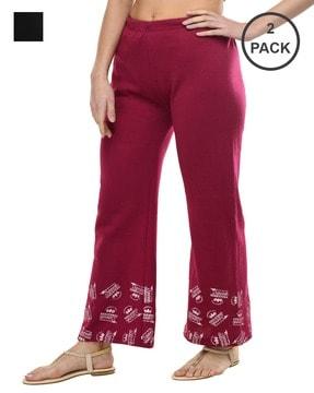 pack of 2 printed relaxed fit palazzos