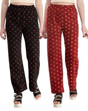 pack of 2 printed relaxed fit palazzos