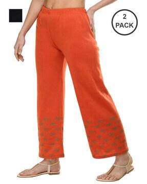 pack of 2 printed relaxed fit palazzos