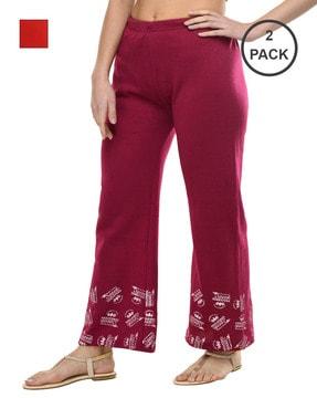 pack of 2 printed relaxed fit palazzos
