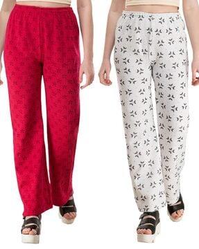 pack of 2 printed relaxed fit palazzos